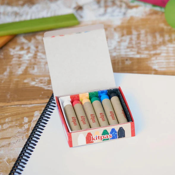 Kitpas Medium Stick Rice Wax Crayons 6 Colours
