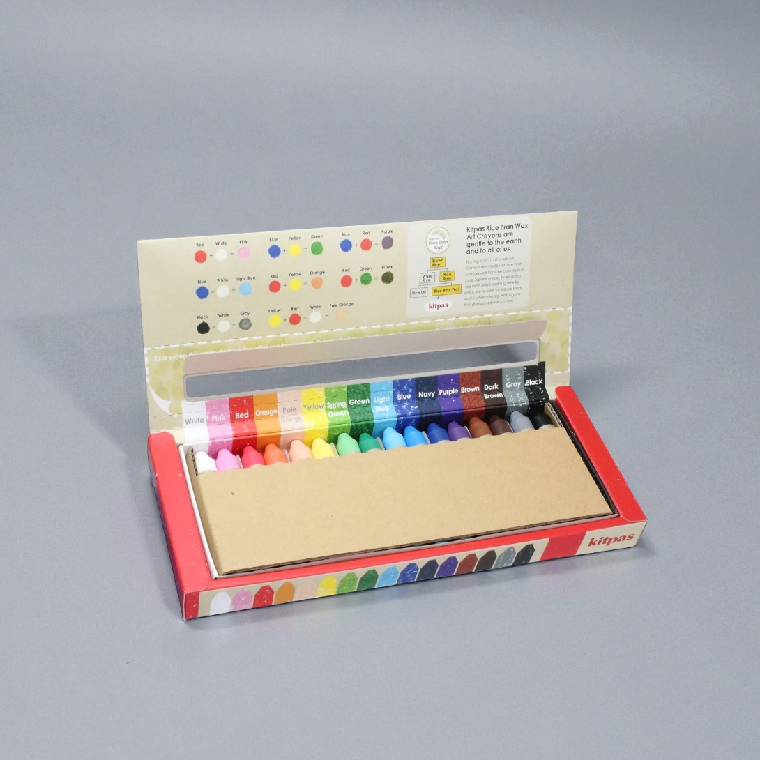 Kitpas Medium Stick Rice Wax Crayons 16 Colours
