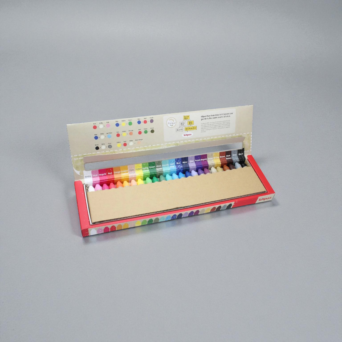 Kitpas Medium Stick Rice Wax Crayons 24 Colours