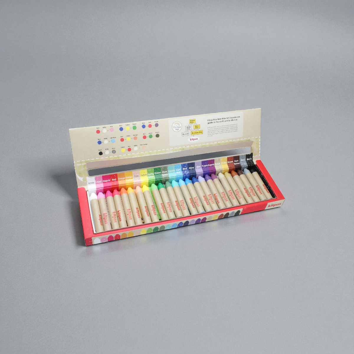 Kitpas Medium Stick Rice Wax Crayons 24 Colours