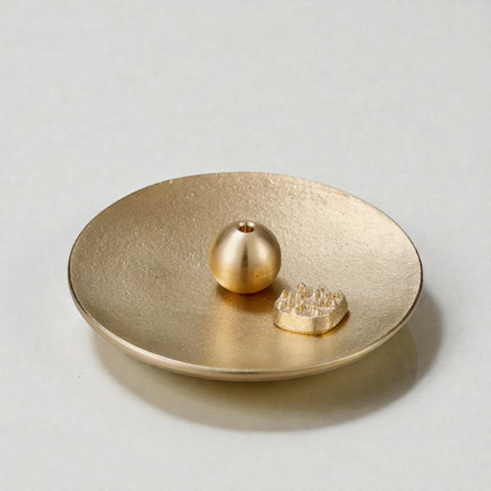 Incense Holder - Round - Brass