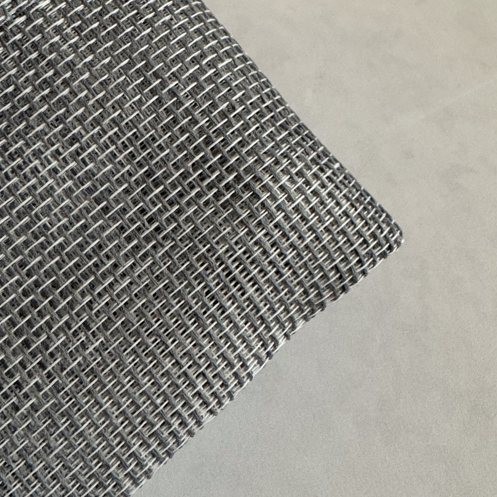 woven mesh on a gray background