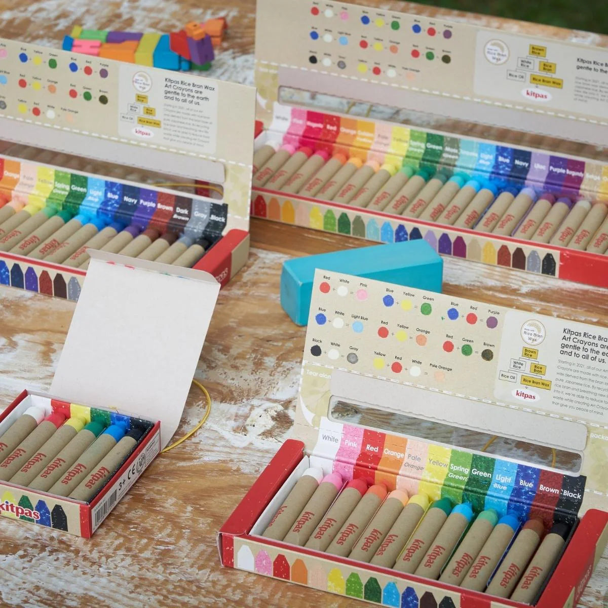 Kitpas Medium Stick Rice Wax Crayons 6 Colours